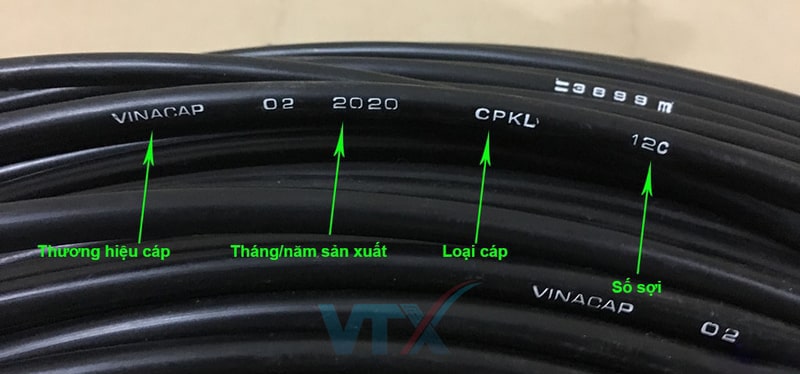 Cáp quang luồn cống 12FO phi kim loại