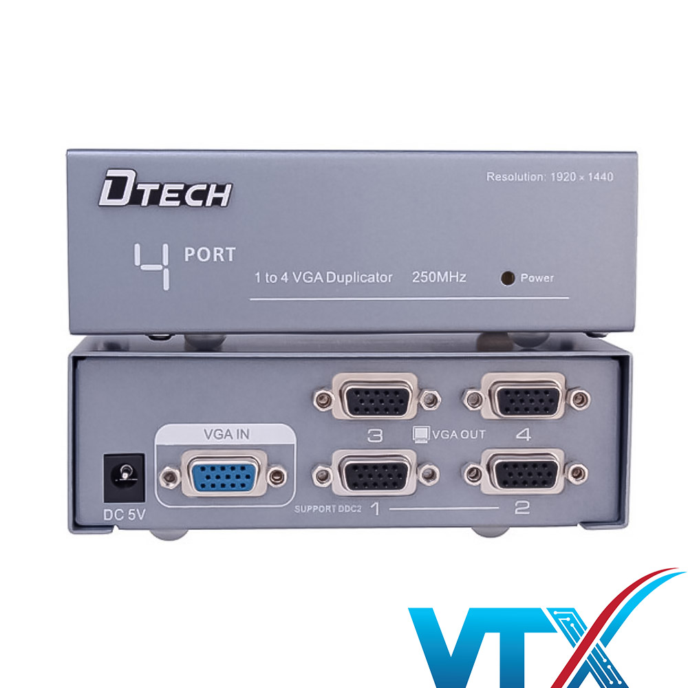 Bộ chia VGA 1 to 4 port DTech DT7254......