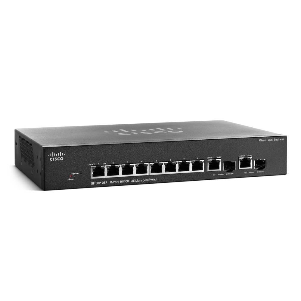 Switch chia mạng Cisco 8Port 10100Mbps PoE - Cisco SF302-08P (2)