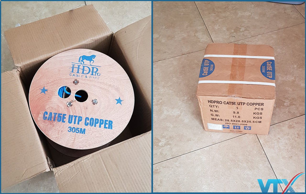 Cáp mạng Cat5e UTP HDPRO Copper đồng nguyên chất, chính hãng giá rẻ