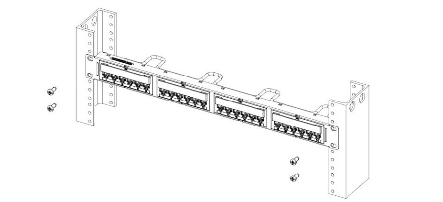 Gắn Patch Panel vào tủ rack