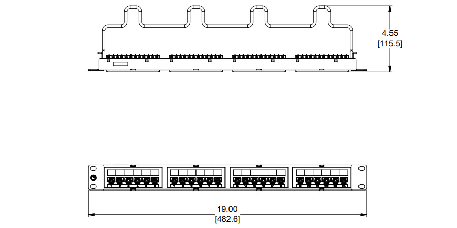 kích thước của Patch Panel 24 port