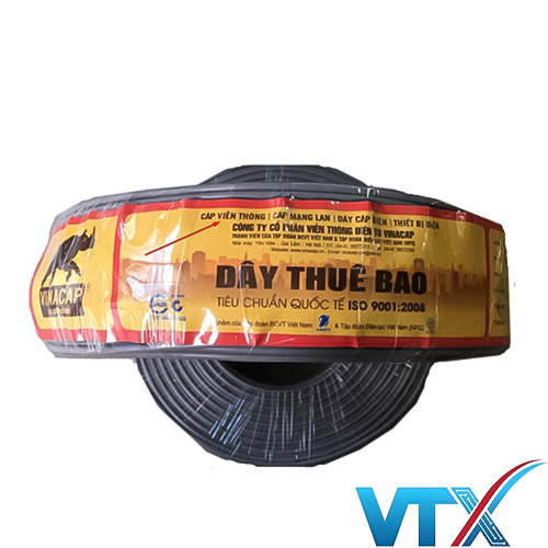 Dây điện thoại 2 đôi - 2 pair (4 lõi 2x2x0.5) Vinacap