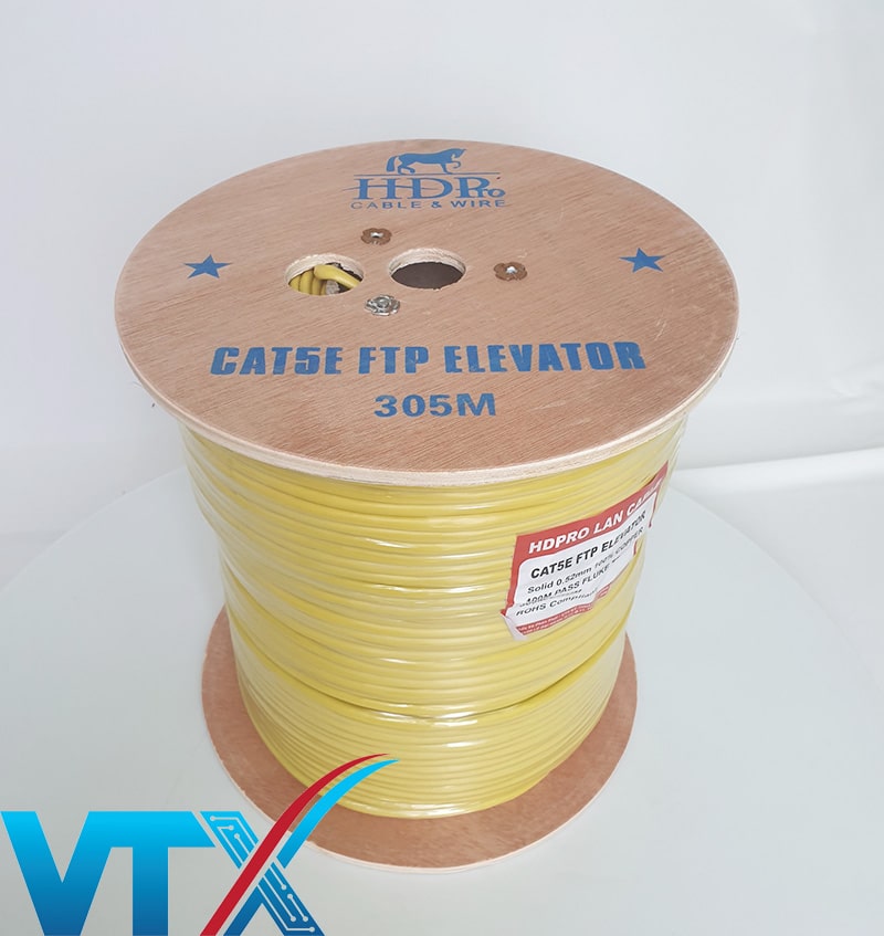 Cuộn cáp 305m HDPRO Cat5e FTP Elevator
