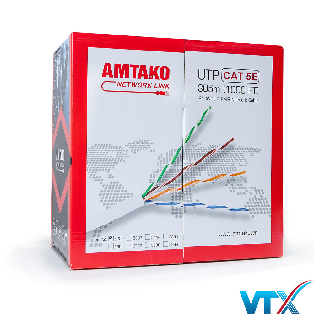 Cáp mạng AMTAKO Cat5e UTP 5888 Đồng nguyên chất (2)