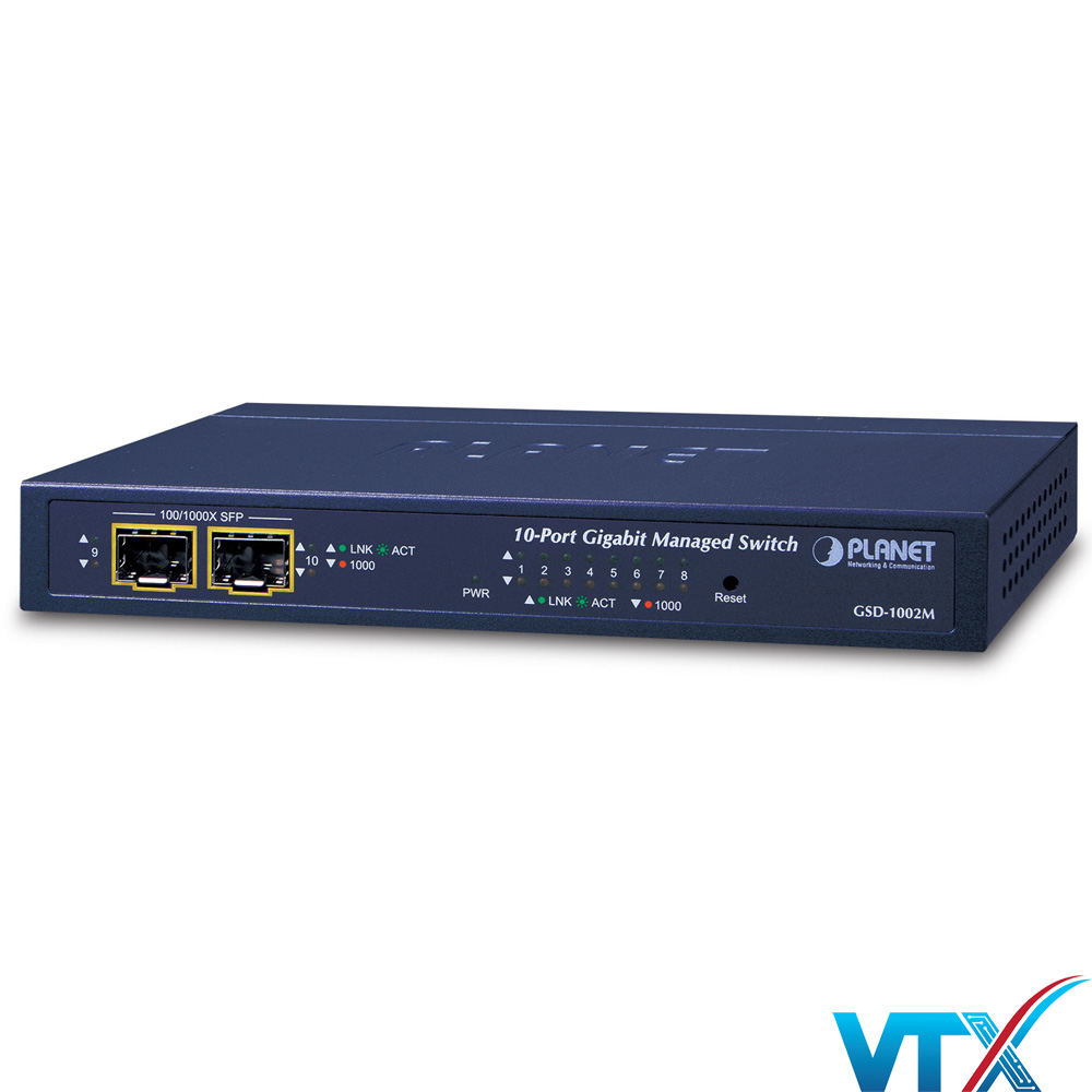 Switch chia mạng PLANET 8port GSD-1002M 101001000Mbps + 2port 1001000X (2)