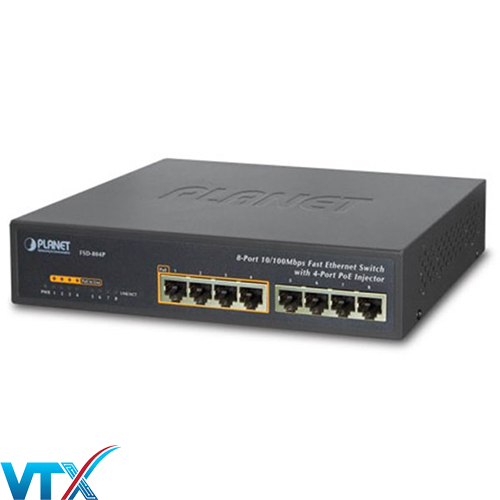 Switch chia mạng PLANET 8-port FSD-804P 10/100Mbps