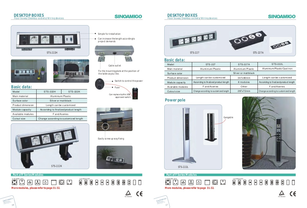 Ổ cắm âm bàn Sino Amigo STS-227A