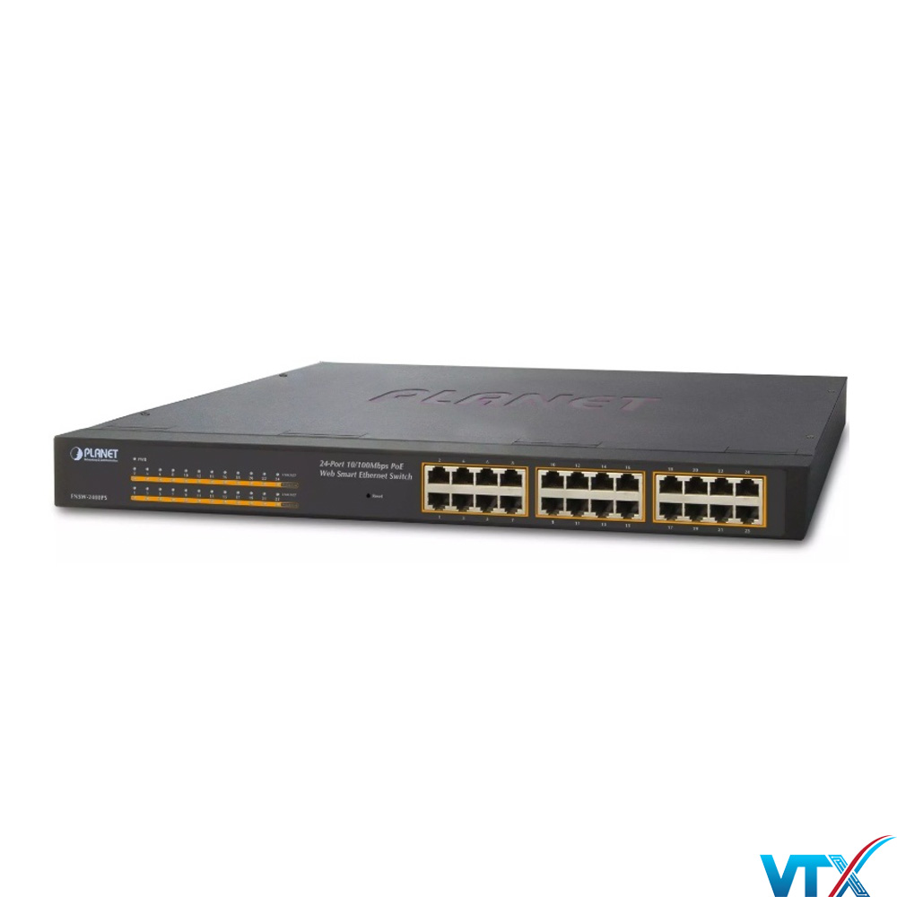 Switch chia mạng PLANET FNSW-2400PS 24-port 10100Mbps PoE (1)