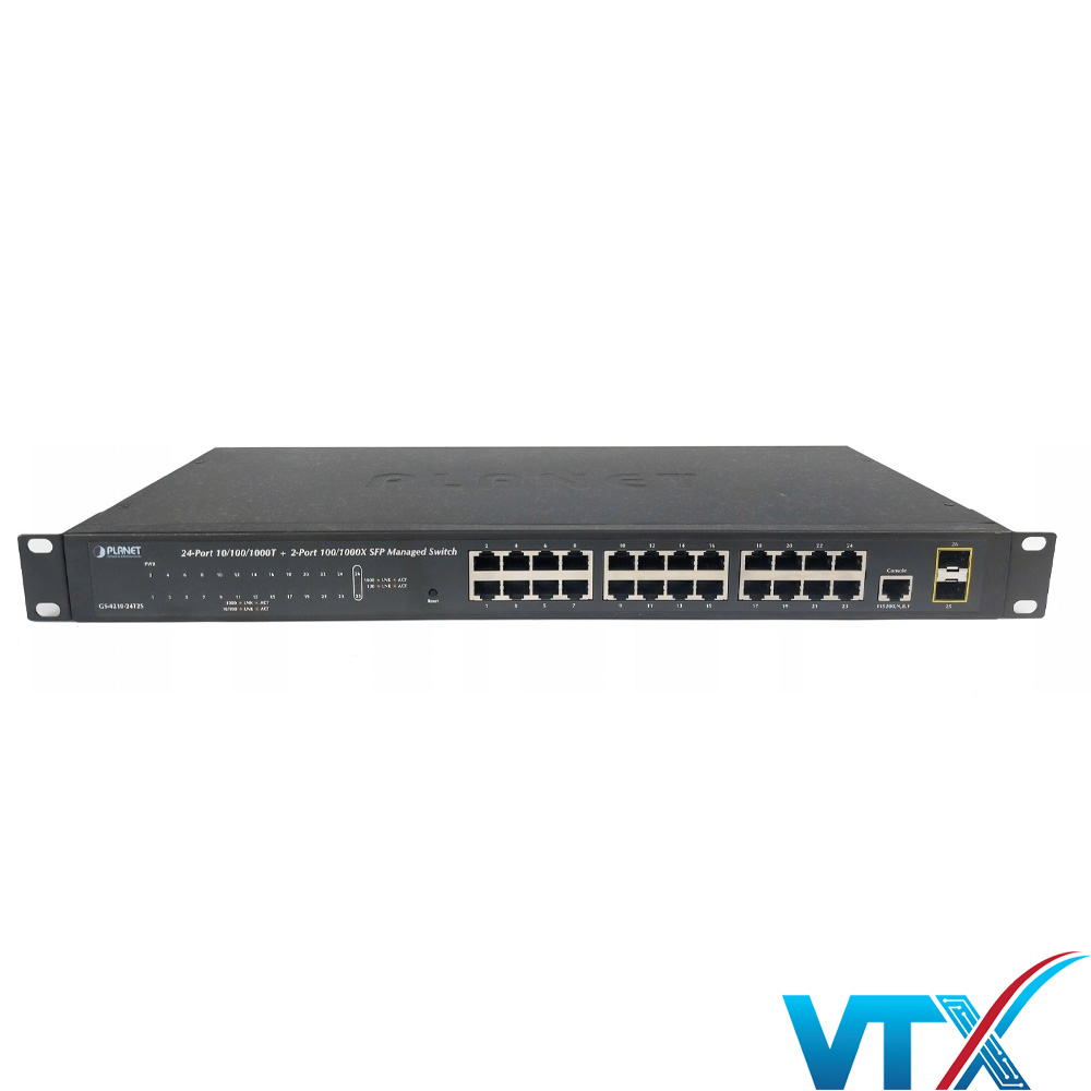 Switch chia mạng PLANET GS-4210-24T2S 24 port + 2 port 1001000 BASE-X SFP (1)