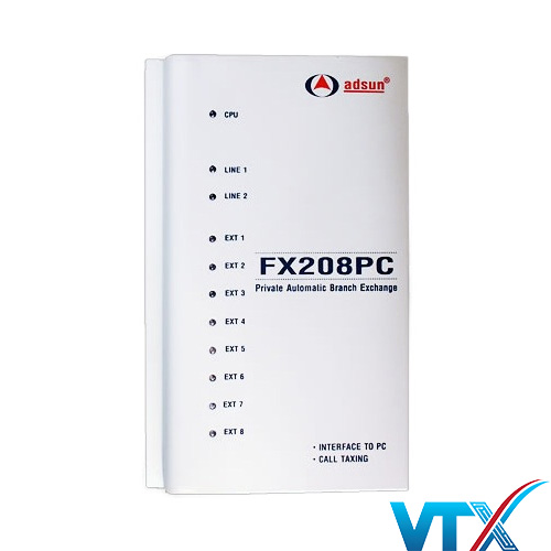 'Tổng đài điện thoại 2 trung kế 8 máy nhánh ADSUN FX 208PC