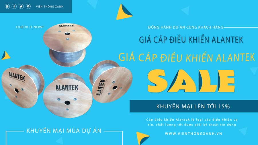 khuyến mại khủng khi mua cáp điều khiển Alantek tại Viễn Thông Xanh