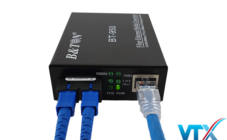 Media converter quang 2 sợi BTON BT-950 10/100M, 25km