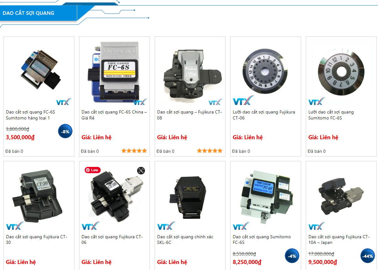 Các loại dao cắt sợi quang tại Viễn Thông Xanh 2