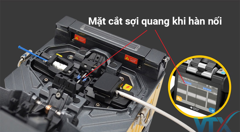 Mặt cắt sợi quang khi hàn nối cáp quang