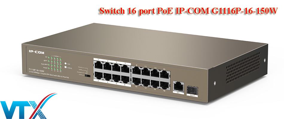 Switch 16 cổng PoE IP-COM G1116P-16-150W