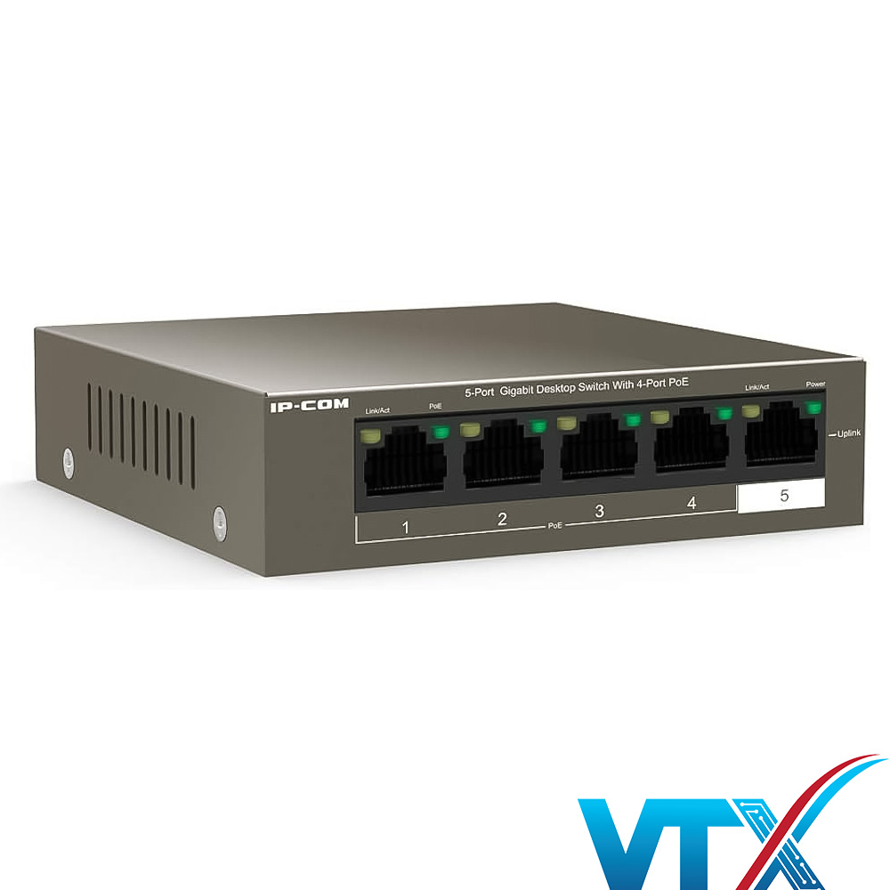Switch PoE IP-COM 4 port Giga + 1  Uplink G1105P-4-63W