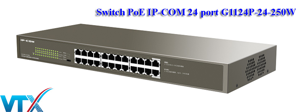 Switch PoE IP-COM 24 port G1124P-24-250W