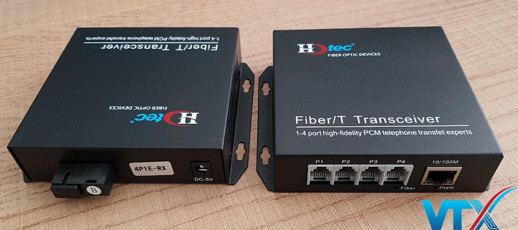 Bộ chuyển đổi quang sang RJ11/RJ12 HDTec 4 Port + 1 Port RJ45 10/100Mbps