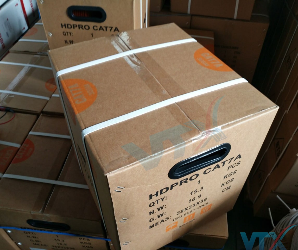 Hình ảnh thực tế đóng gói cáp mạng HDPRO Cat7a