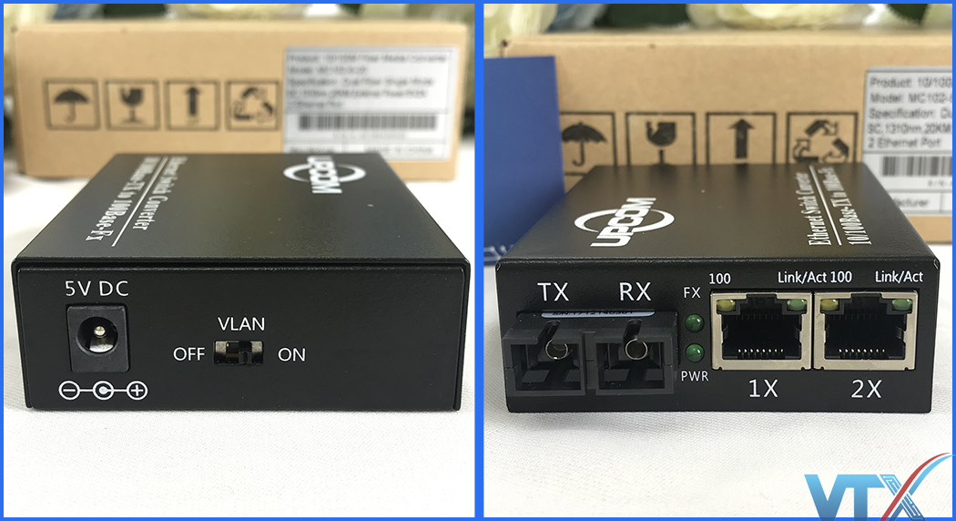 Converter Quang Media Upcom 2 Cổng Ethernet 10/100M |PN: MC102-S-20