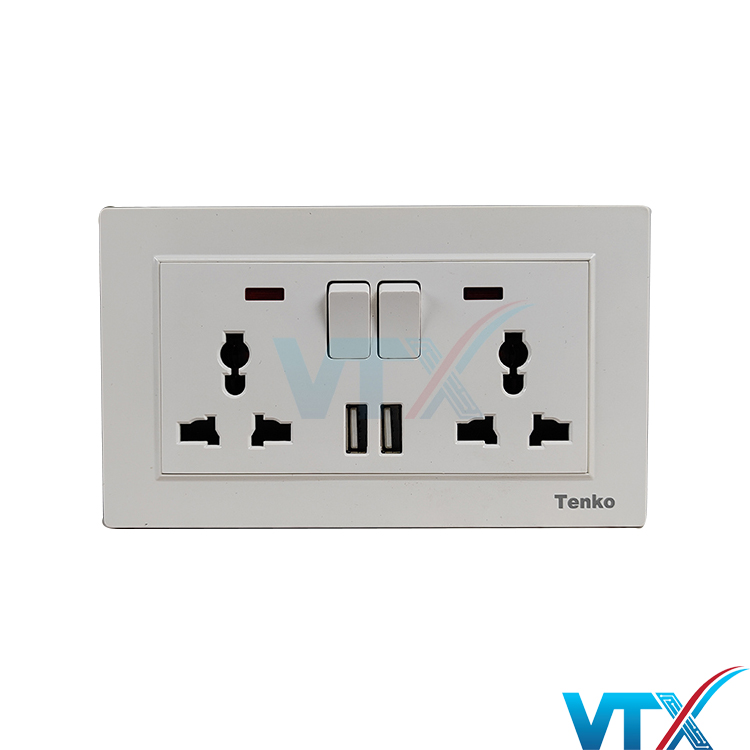 Ổ cắm công tắc điện đa năng âm tường TENKO TK-TT-126