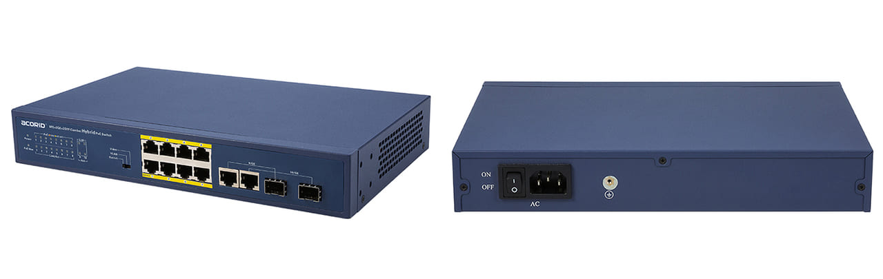 Acorid LS1708HP2C - Switch 24V Passive & 52V AF/AT Hybrid PoE