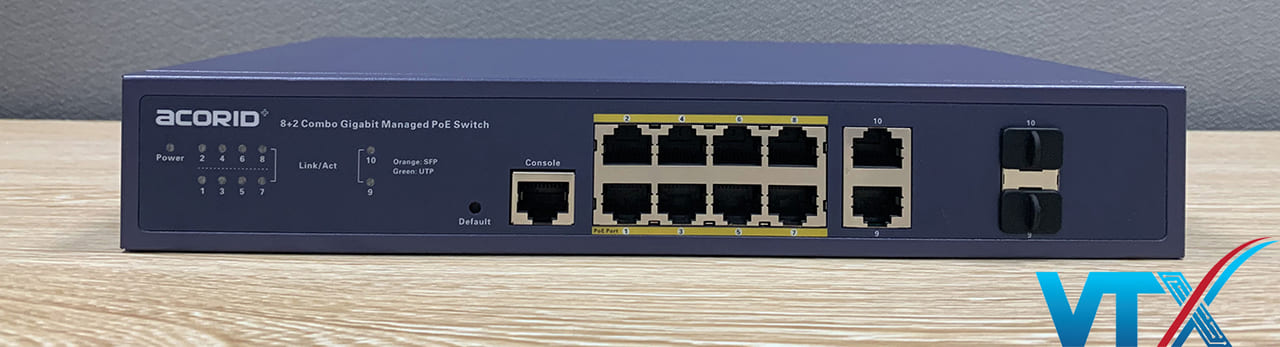 Switch quản lý Acorid 8*GE(PoE)+ 2*GE+ 2*SFP PN: GLS7700-8P2C