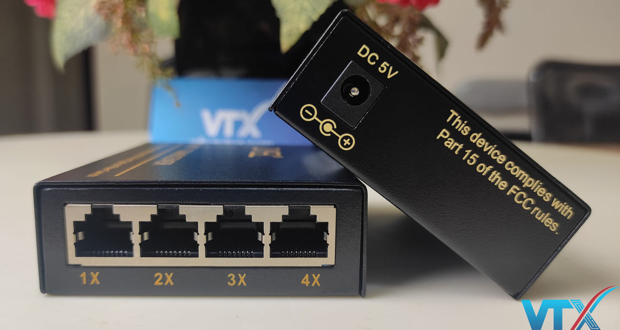 Media converter quang 1 vào 4 ra 10/100Mbps OYEL PN: EL-1001A/B