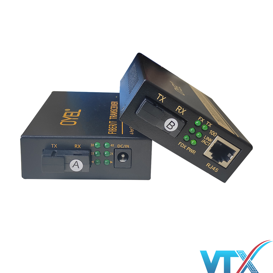 Media converter quang 1 vào 4 ra 10/100Mbps OYEL PN: EL-1001A/B