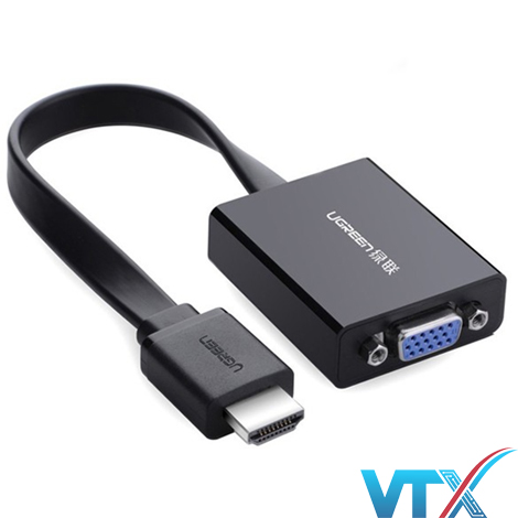 Cáp chuyển đổi HDMI to VGA dẹt có Audio Ugreen PN: 40248