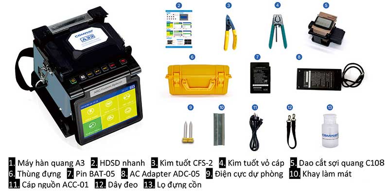 MÁY HÀN CÁP QUANG COMWAY A33