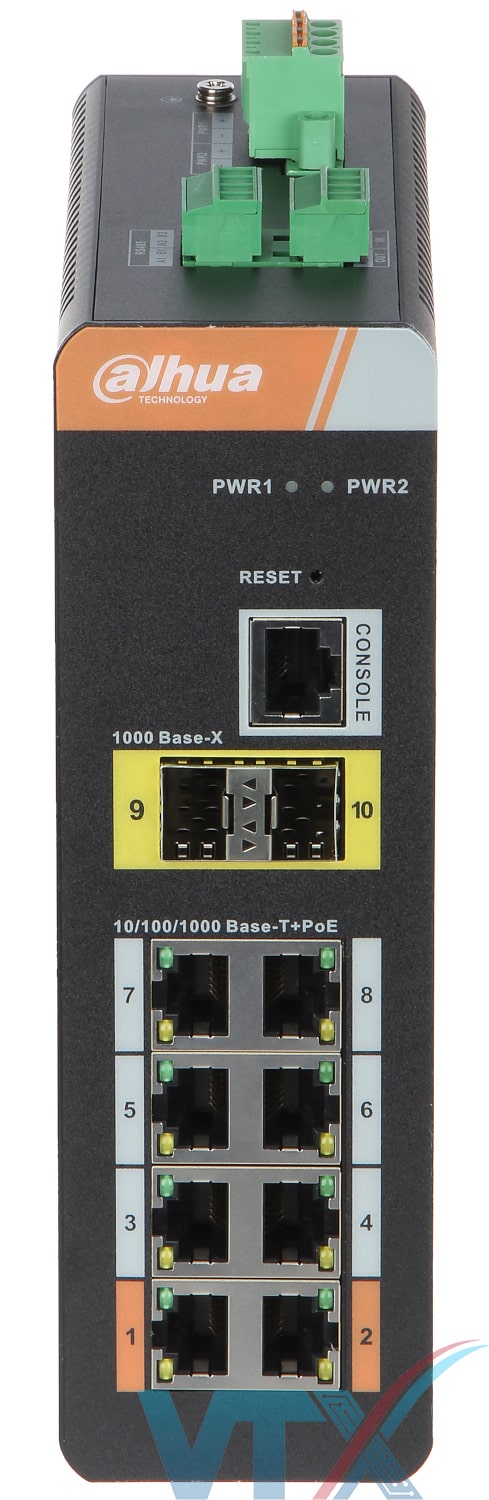 Switch Công nghiệp Dahua 10 port PoE 1000Mbps DH-PFS4210-8GT-DP