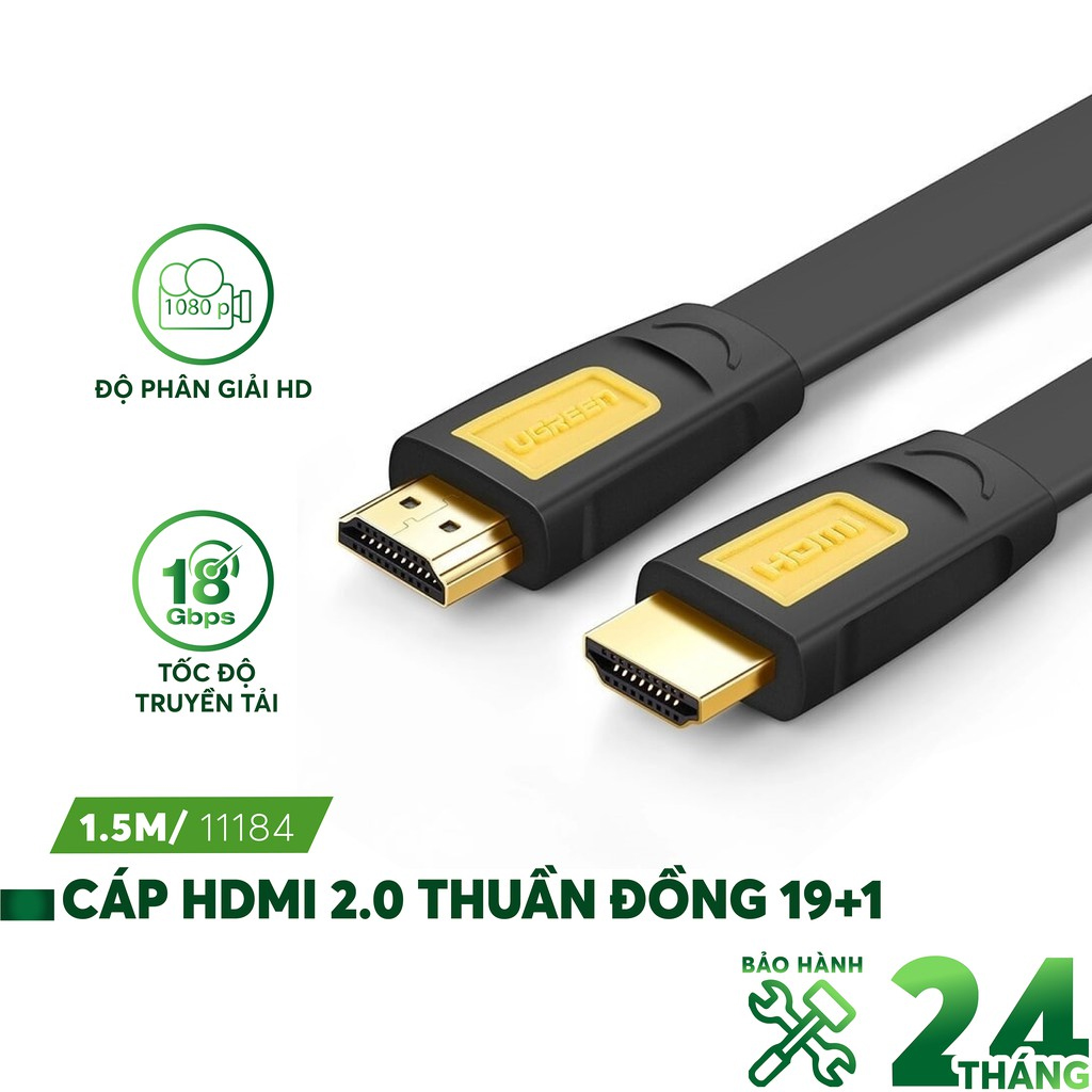 Dây HDMI Ugreen sợi dẹt 8m hỗ trợ 4Kx2K UG-11182