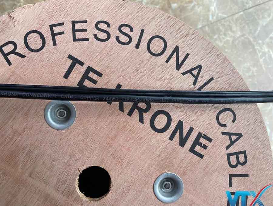 Cáp mạng ngoài trời kèm nguồn Cat6e từ TE-KRONE