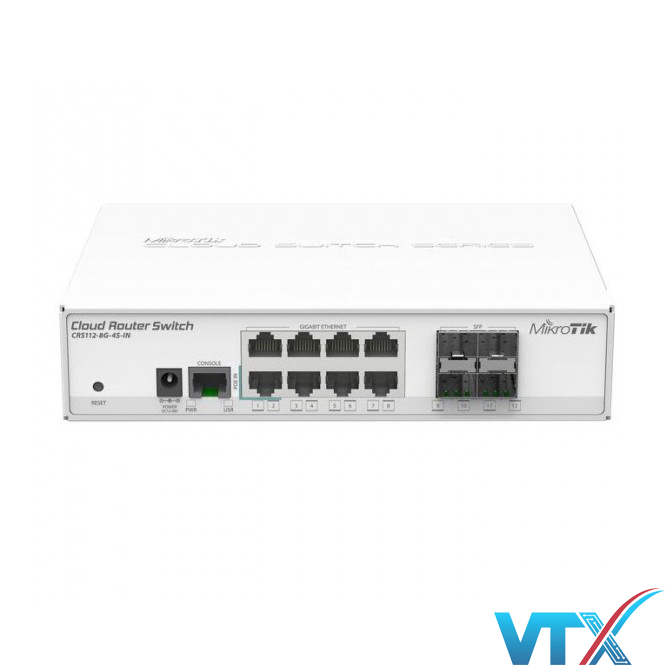 Switch chia mạng Mikrotik CRS112-8G-4S-IN