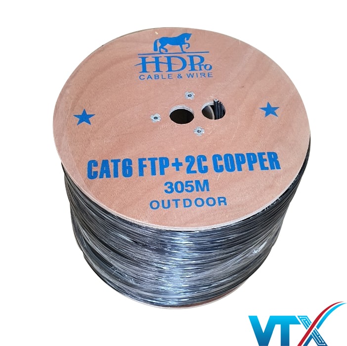 Cáp mạng kèm nguồn ngoài trời CAT6 FTP 4 ĐÔI HDPRO 305M