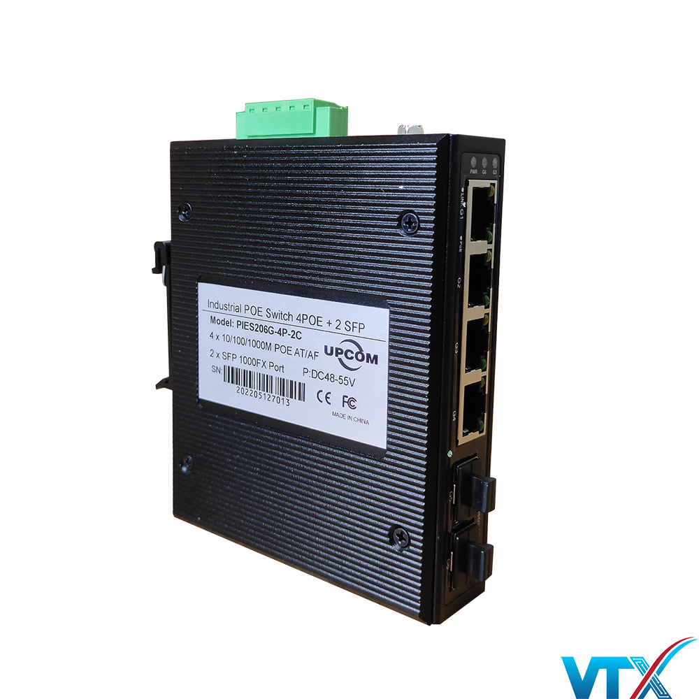 Switch PoE công nghiệp Upcom PIES206G-4P-2C
