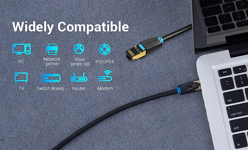 Dây nhảy mạng Cat8 SSTP 1M,1.5M,2M,3M,5M,10M,15M,20M Vention_1