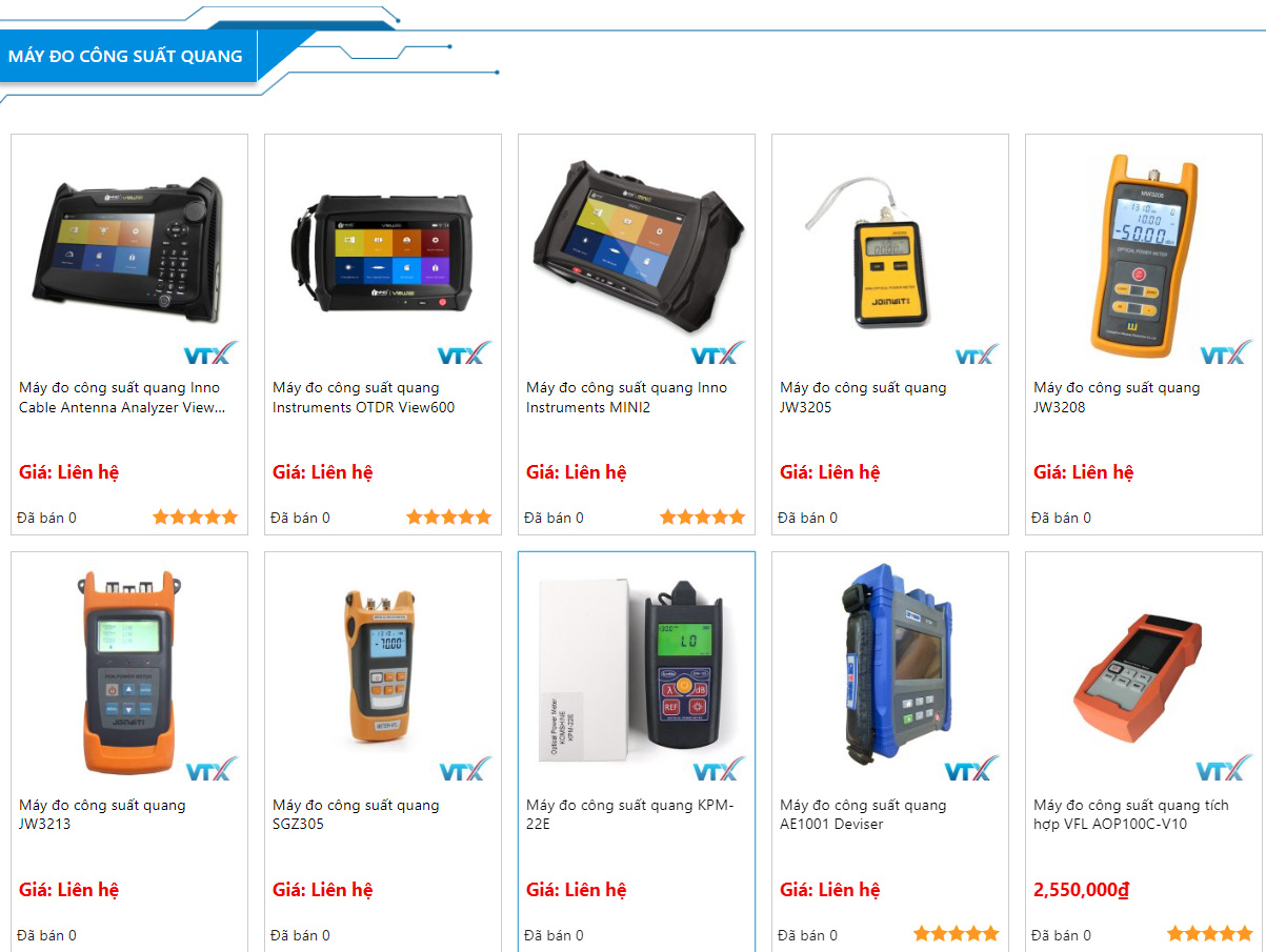 Các loại máy đo công suất quang tại Viễn Thông Xanh