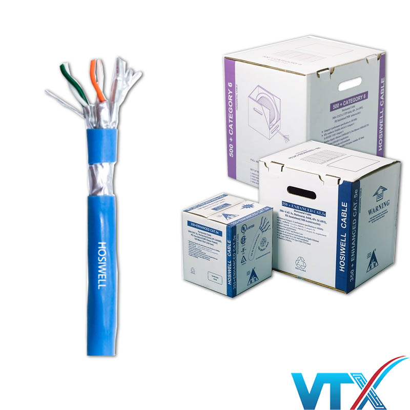 Dây cáp mạng Cat6A FFTP 4 Pair Hosiwell 30201-BL-LSZH