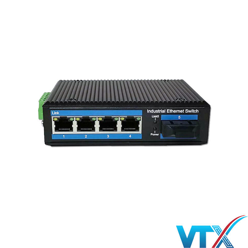 Switch PoE công nghiệp UPCOM PIES105-F - 4 cổng 10-100M Base-T(X) PoE + 1 cổng 100Base-FX (Không quản lý)