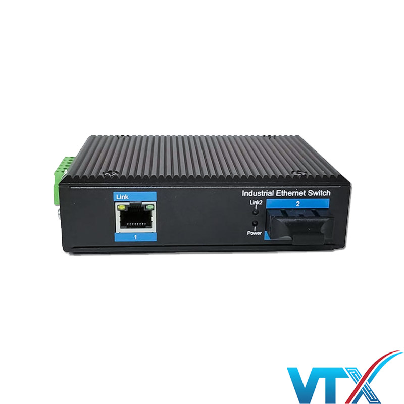 Switch PoE công nghiệp UPCOM PIMC101 - 1 cổng 10-100M Base-T(X) + 1 cổng 100Base-FX (được quản lý)
