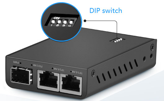 hình ảnh cổng DIP trên Media Converter