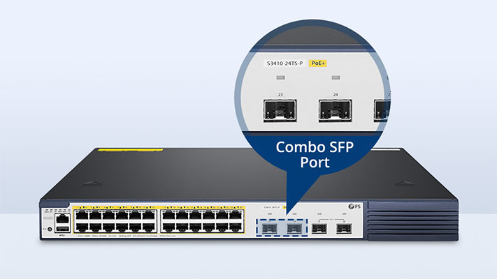 hình ảnh cổng combo SFP trên Switch