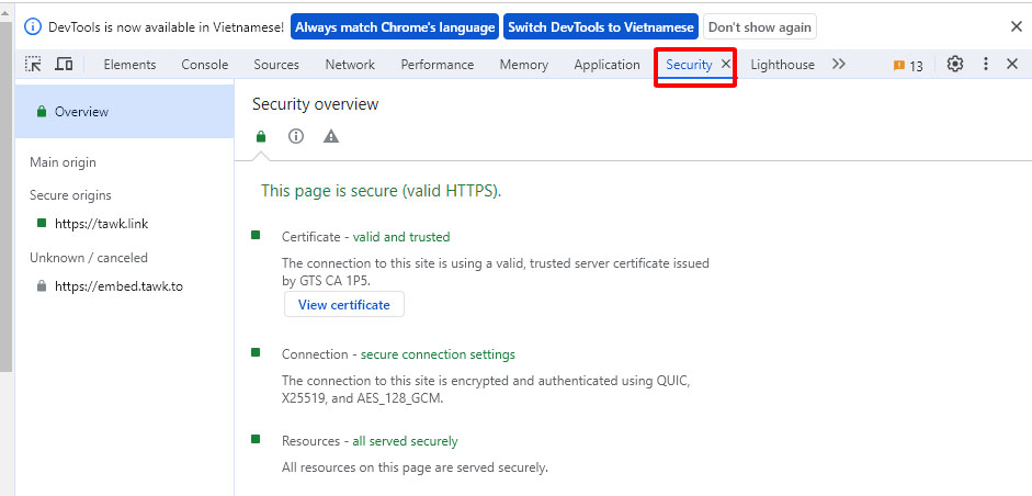 kiểm tra chứng chỉ SSL trên trang web