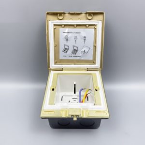 Hộp điện âm sàn, chống nước bằng đồng Tenko TK-J06 Màu Vàng