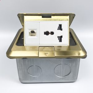 Ổ cắm âm sàn 1 ổ 3 chấu + 1 cổng mạng LAN Tenko TK-J02-20