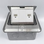 Ô cắm mạng âm sàn 2 cổng LAN RJ45 Tenko TK-J02-02 Màu Bạc (4)