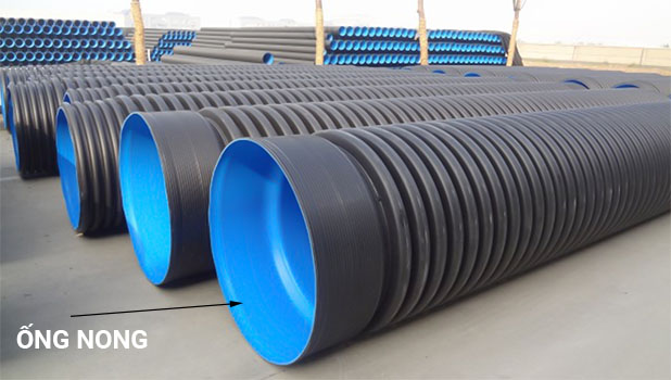 ảnh ống HDPE 2 vách có ống nong